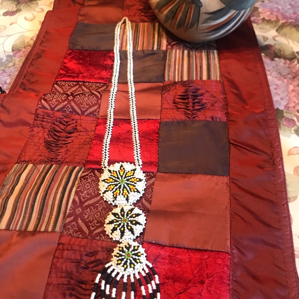 NATIVE AMERICAN FOLK ART BEADED NECKLACE 18” - Picture 11 of 16